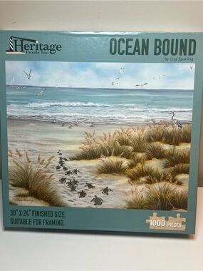 Heritage 'Ocean Bound' 1000-Piece Jigsaw Puzzle - Teal Coastal Artwork